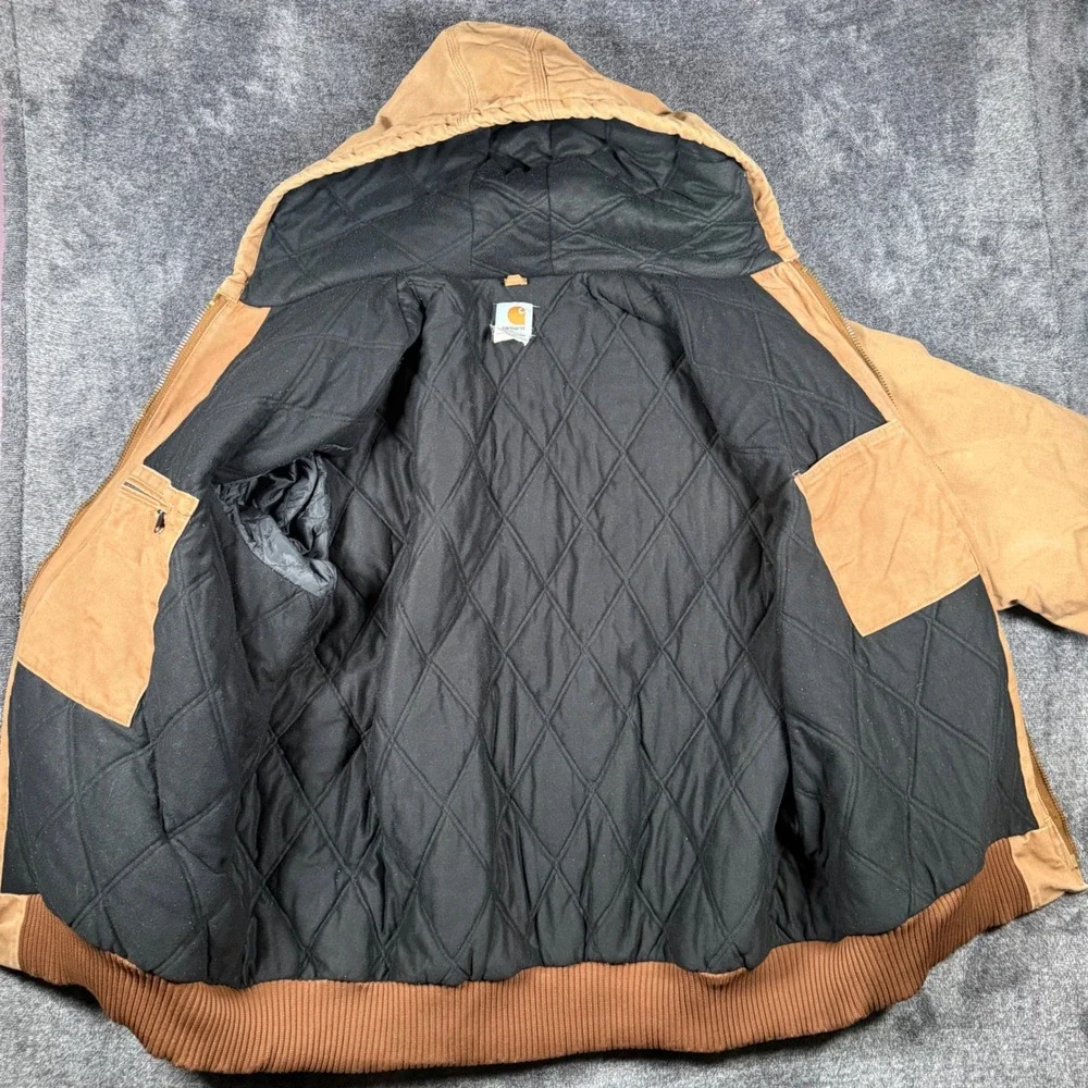 Vintage USA Made Carhartt J140 Active Jacket Brown Duck Canvas 3XL Tall